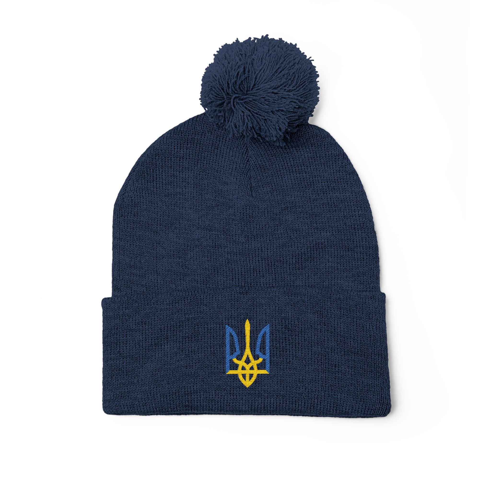 Tryzub Pom-Pom Knit Cap (Embroidery) - Image 12