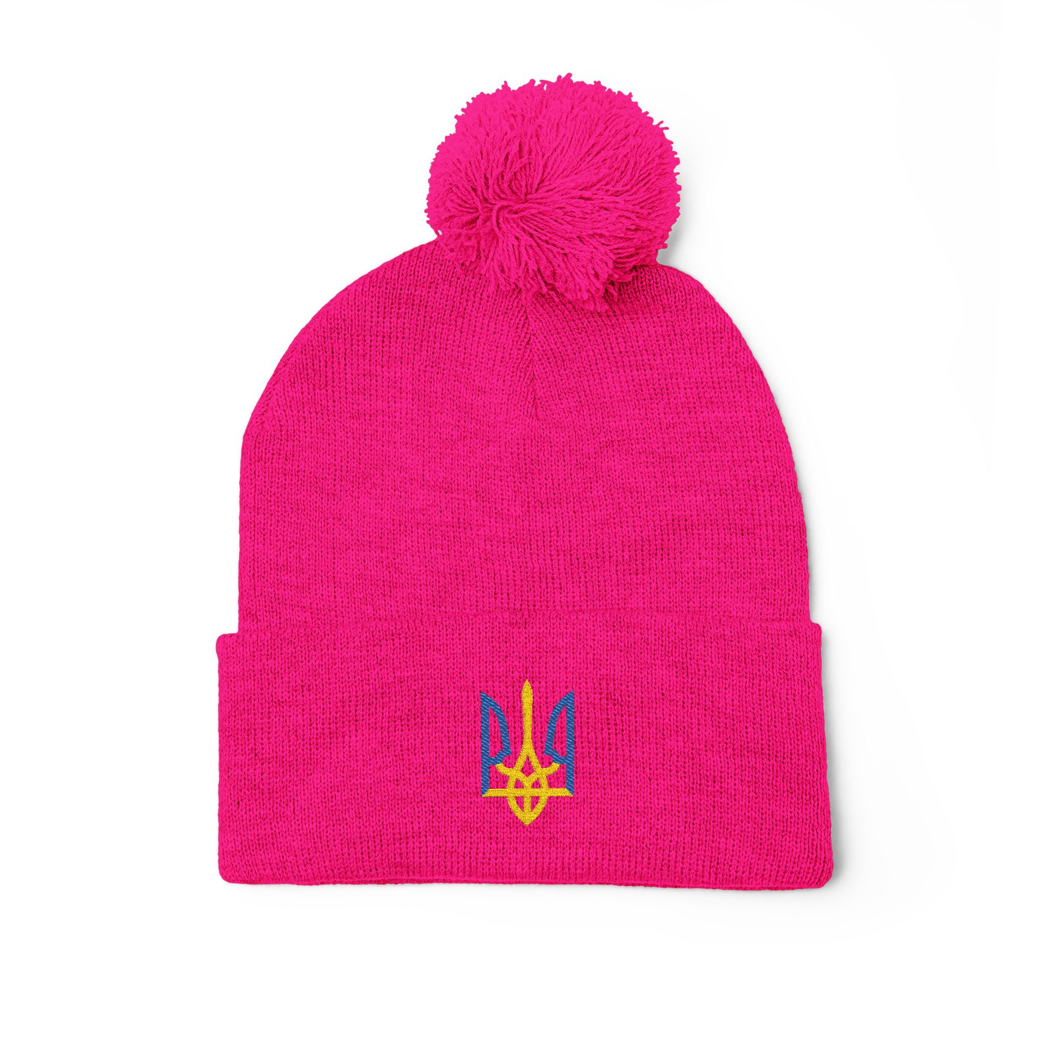 Tryzub Pom-Pom Knit Cap (Embroidery) - Image 4