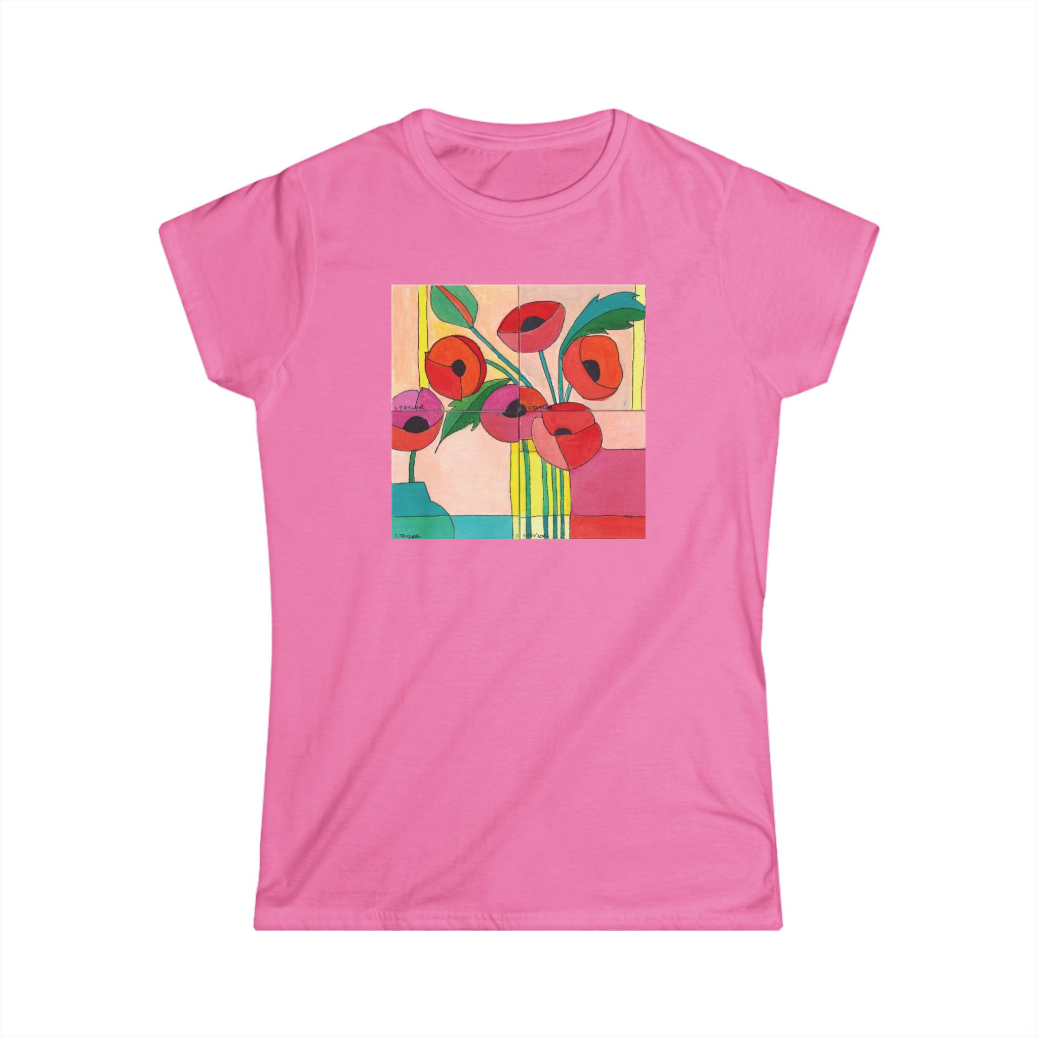 Bright Poppies Women's Softstyle T-Shirt - Image 5