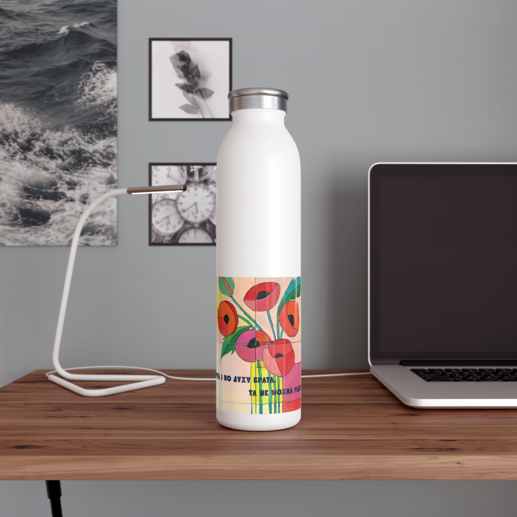 Bright Poppies water bottle - Image 6