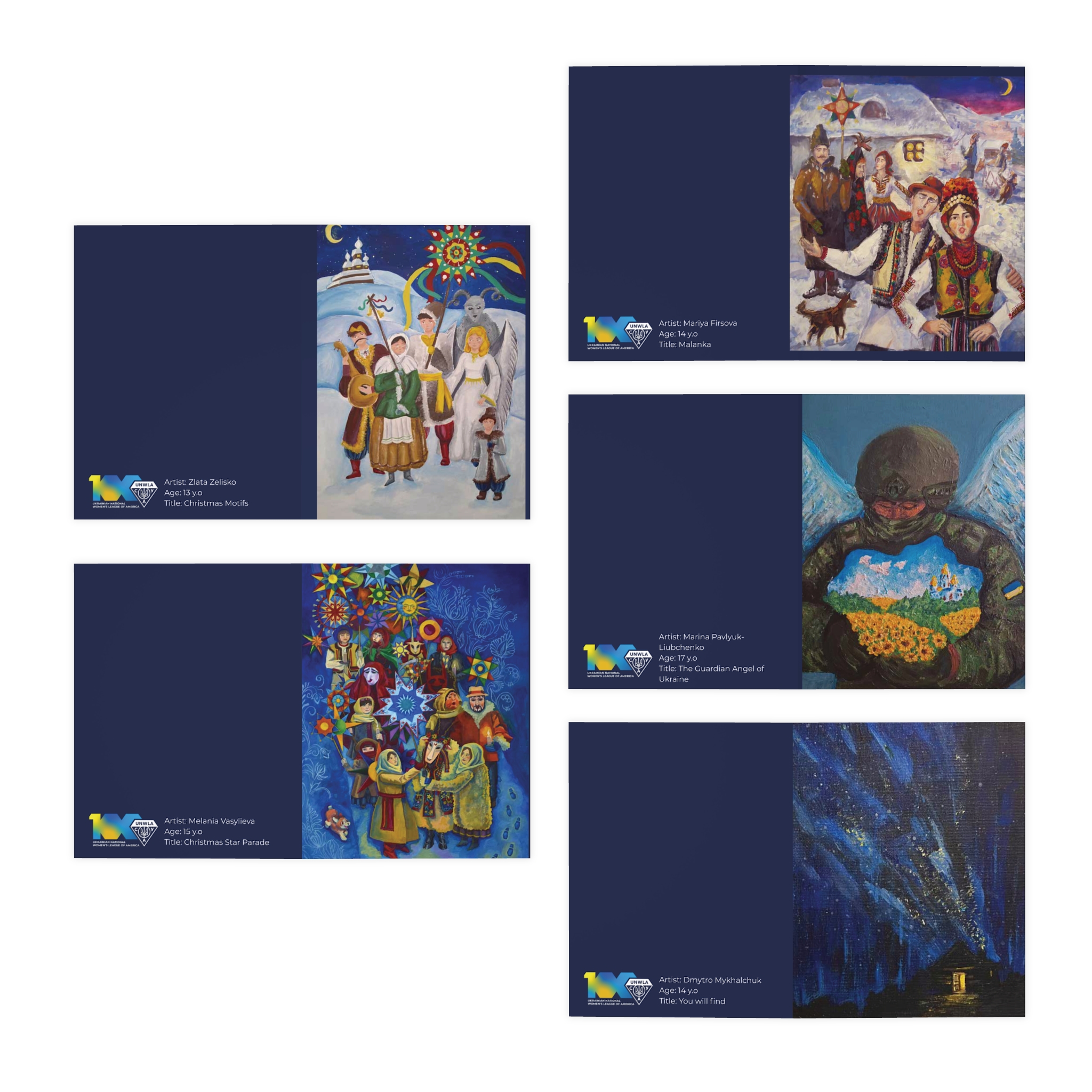 Hope For Ukraine's Children. Holiday Cards (5-Pack) - Image 2