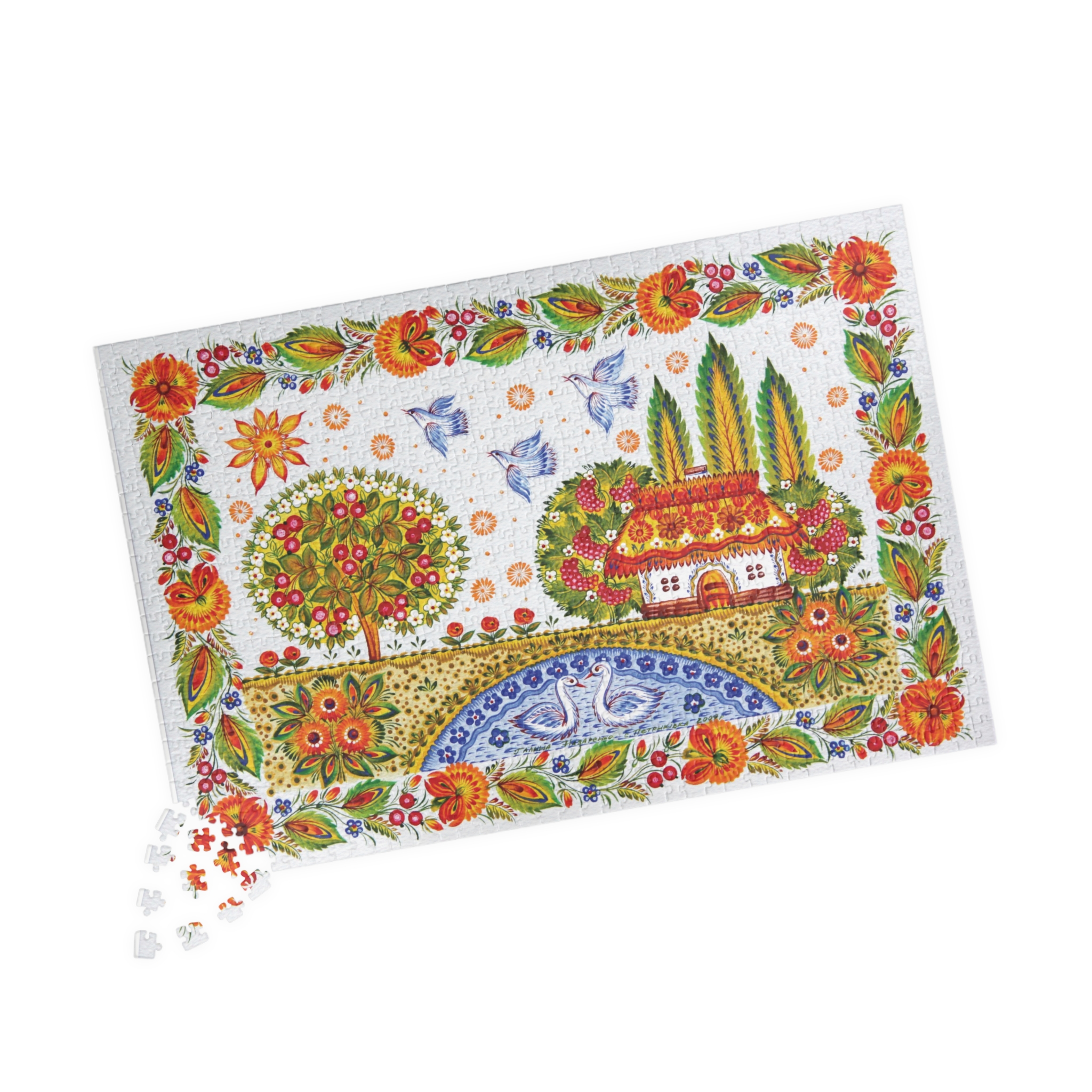 Petrykivka Puzzle "House by the pond" (1014-piece) - Image 3