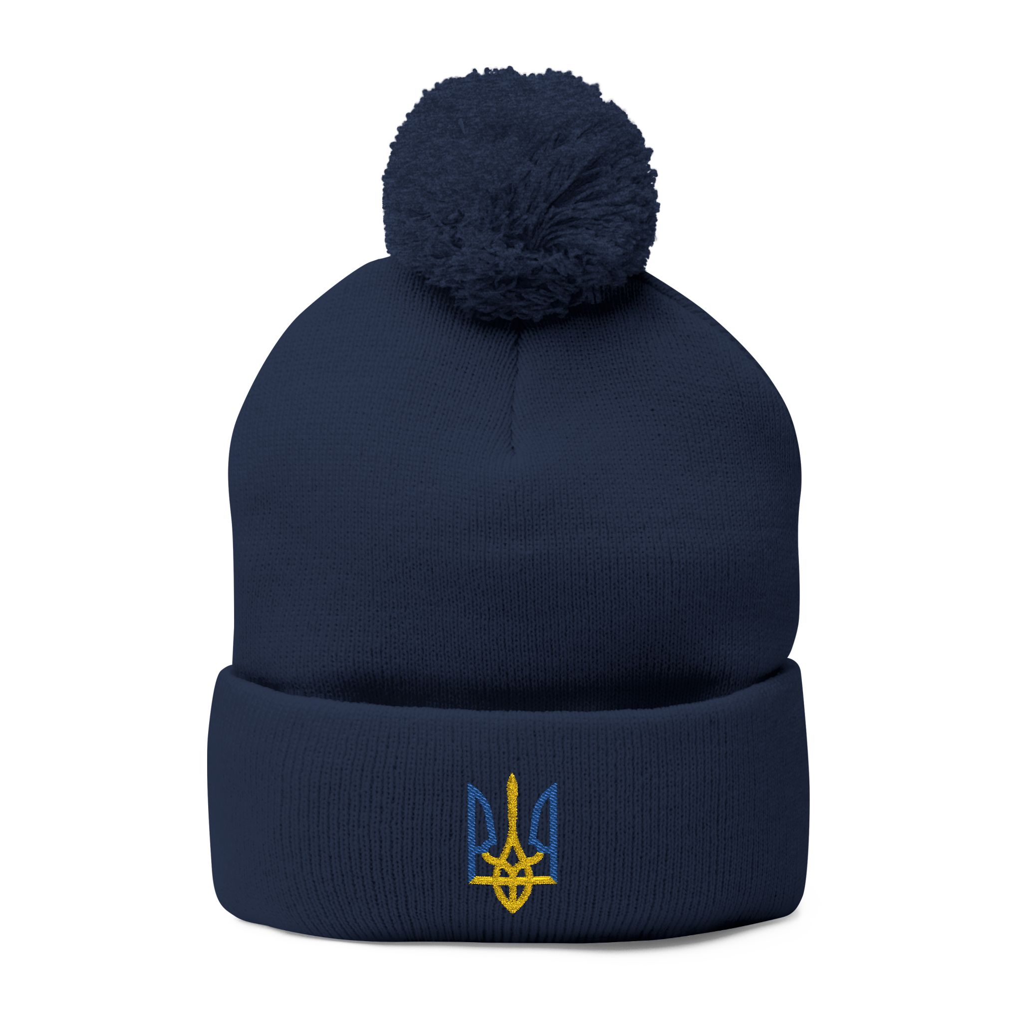 Tryzub Pom-Pom Knit Cap (Embroidery) - Image 9