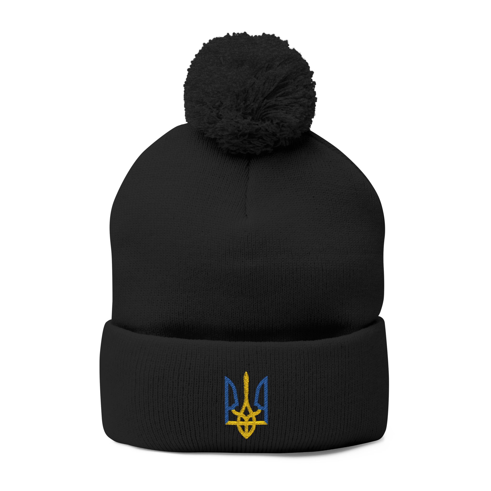Tryzub Pom-Pom Knit Cap (Embroidery) - Image 5