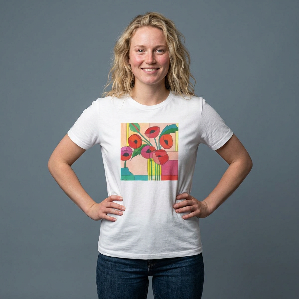 Bright Poppies Women's Softstyle T-Shirt - Image 10