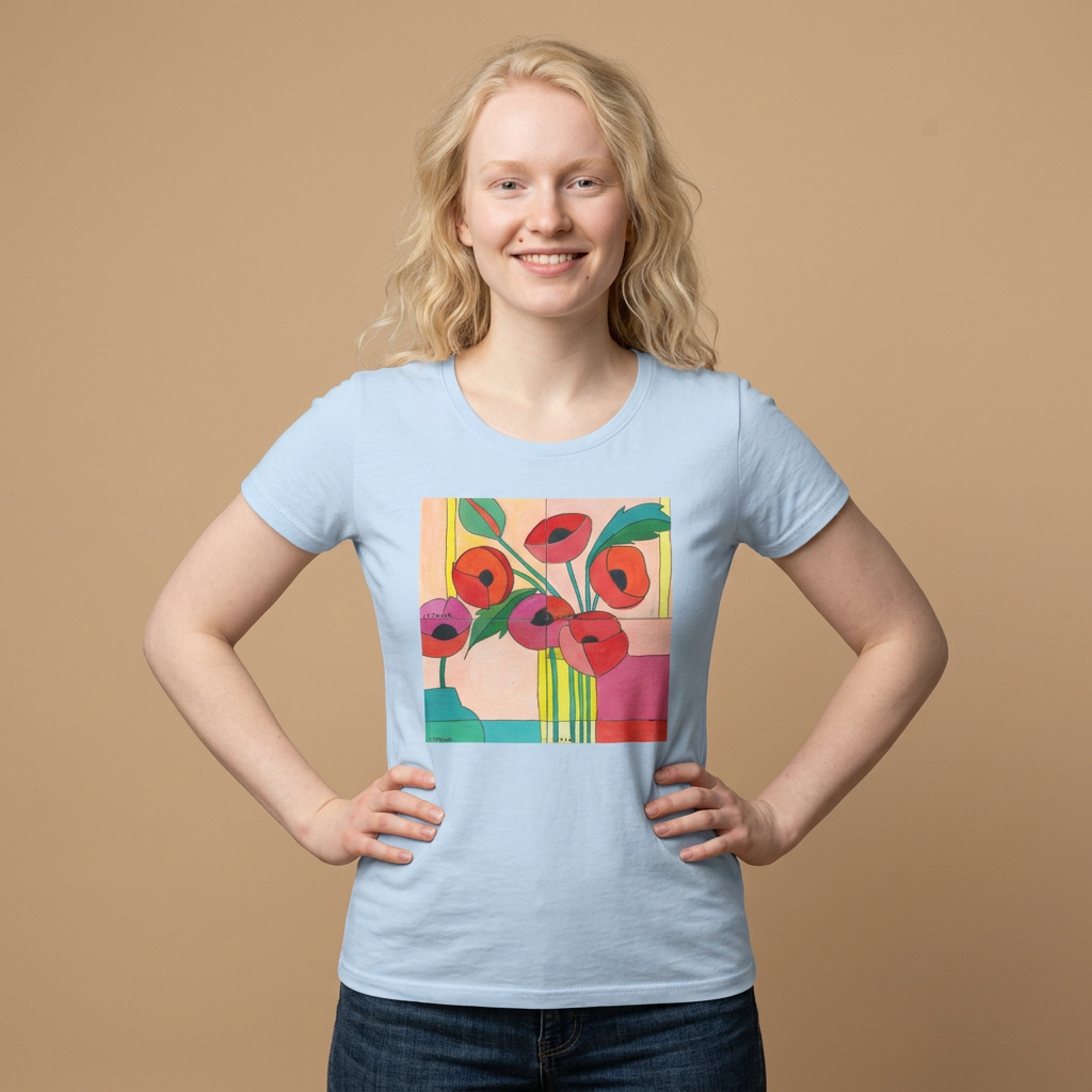 Bright Poppies Women's Softstyle T-Shirt - Image 7