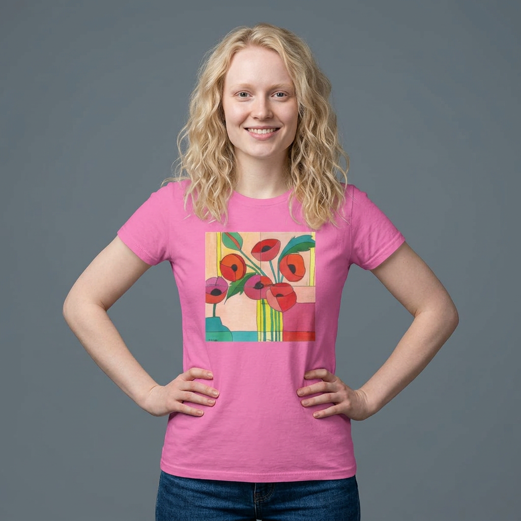 Bright Poppies Women's Softstyle T-Shirt - Image 4