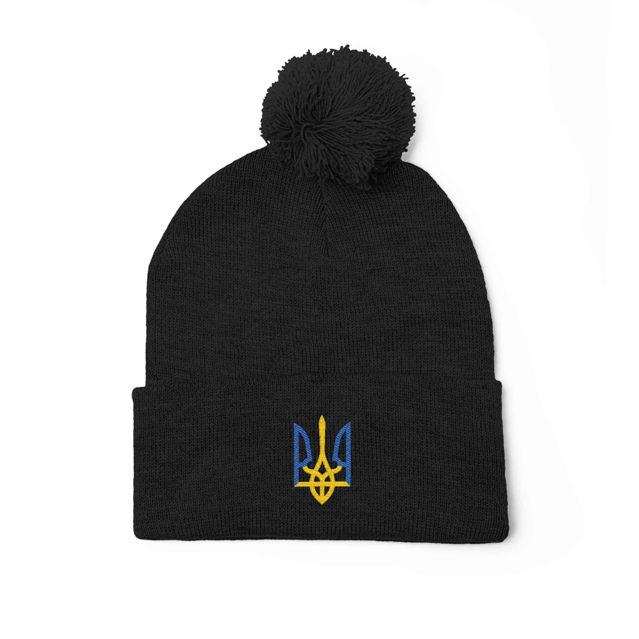 Tryzub Pom-Pom Knit Cap (Embroidery) - Image 8