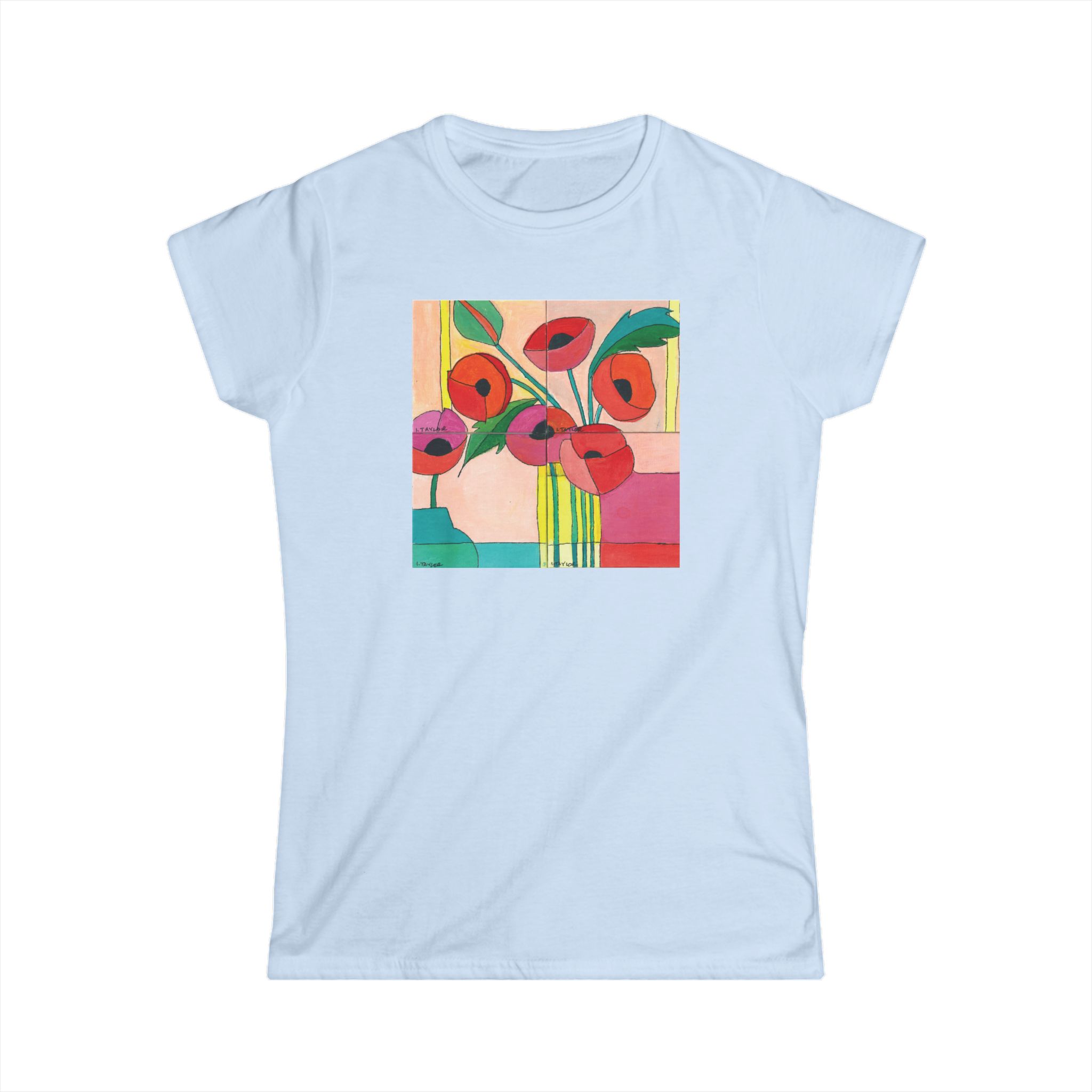 Bright Poppies Women's Softstyle T-Shirt - Image 8