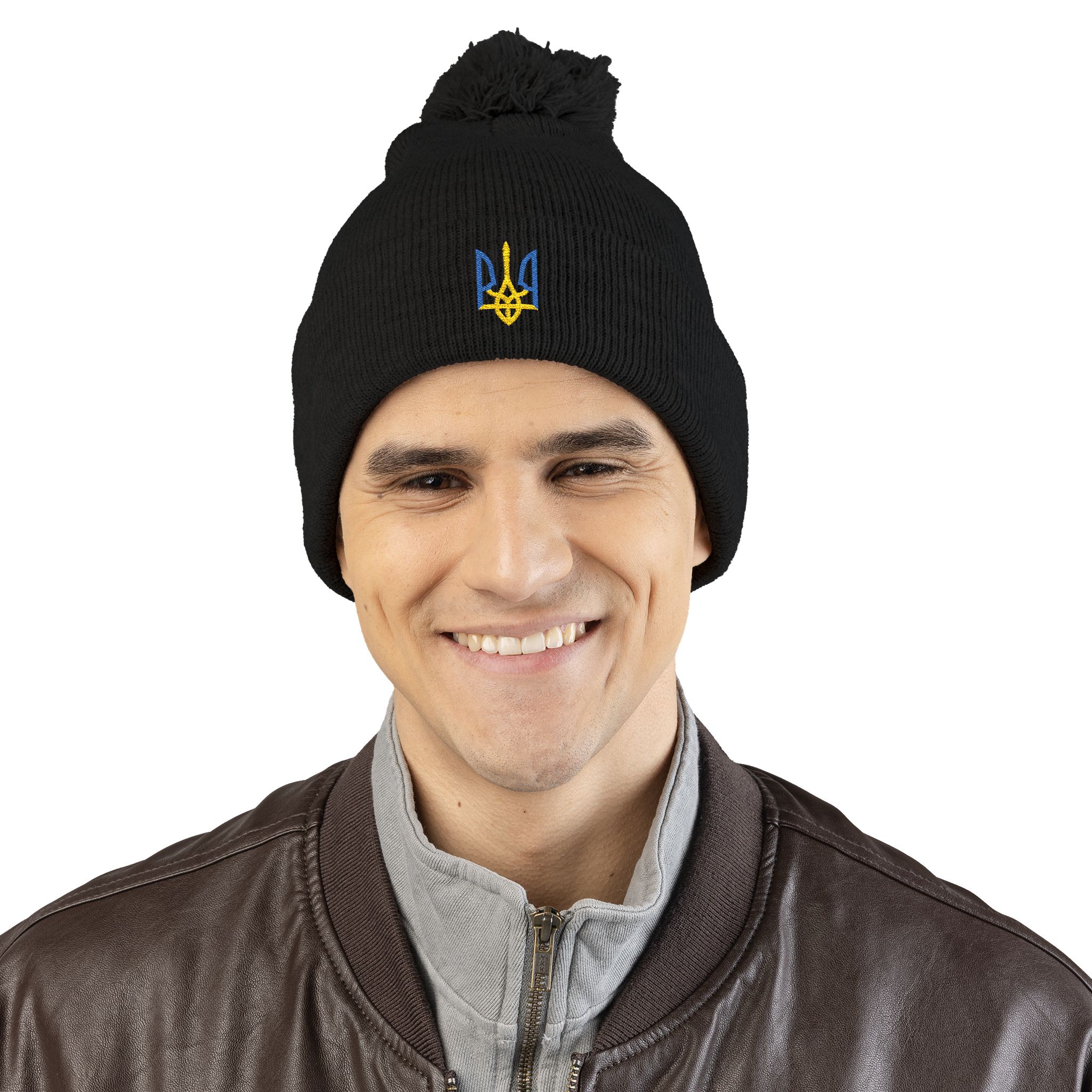 Tryzub Pom-Pom Knit Cap (Embroidery) - Image 6