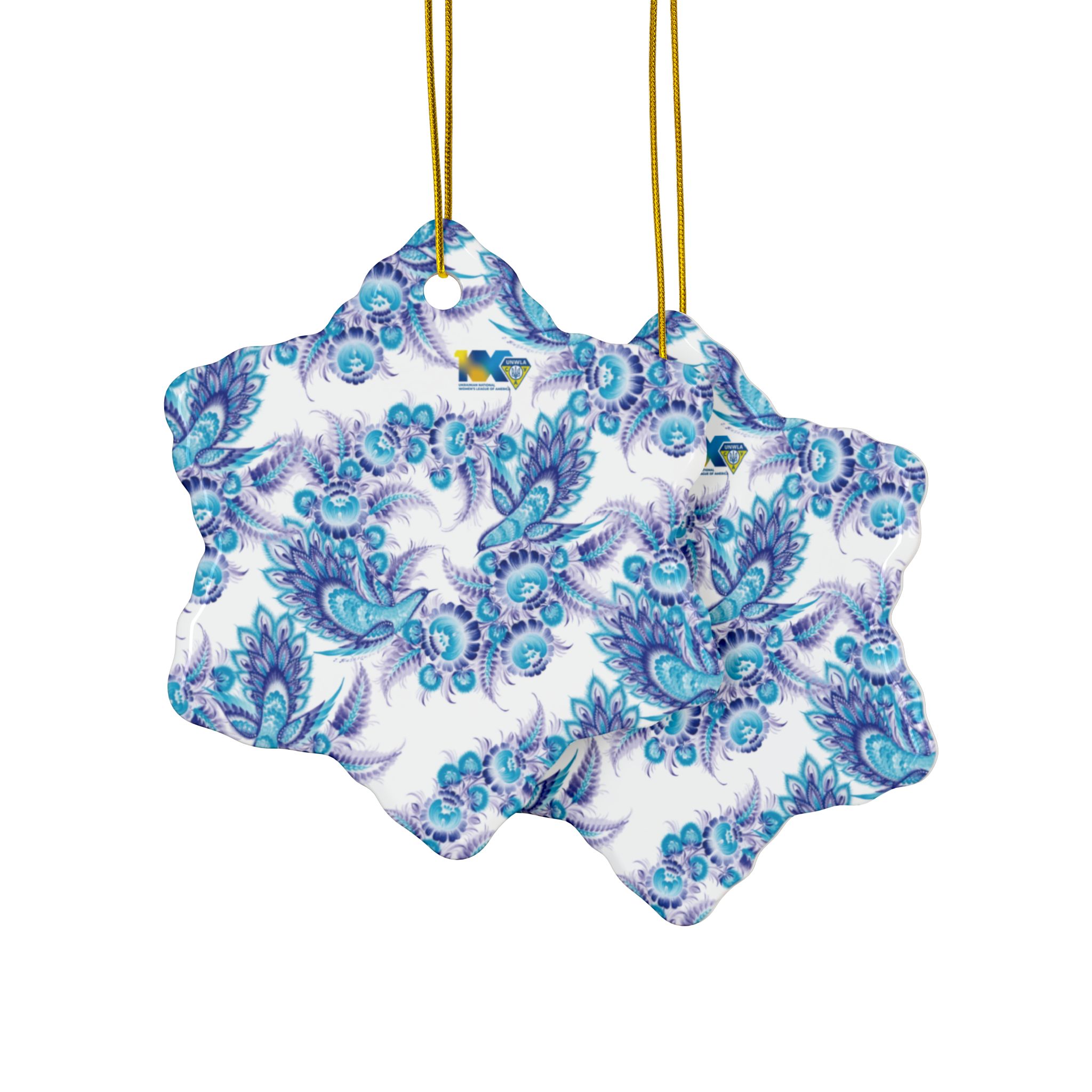 Ceramic Ornaments "Blue Birds", 2-Side Print, (1pc, 3pcs, 5pcs) - Image 10